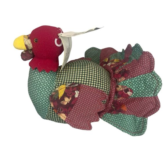 VTG Calico Crafts Thanksgiving Patchwork Stuffed Turkey Tabletop Decor - Picture 4 of 11
